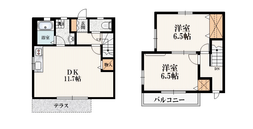 石橋メゾンの間取り|【間取り】　人気のメゾネットタイプ