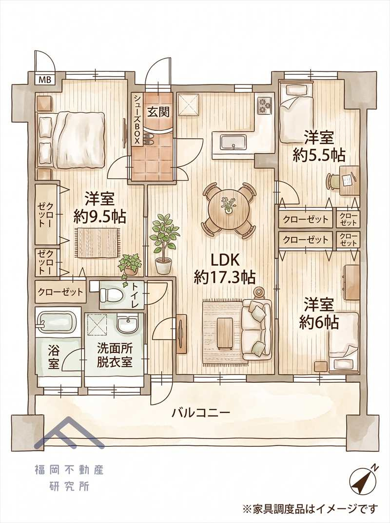 アクロス博多セントラルパークの間取り