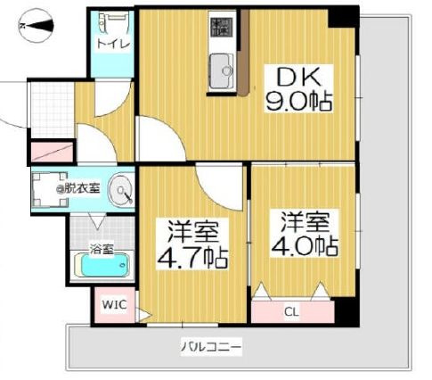 トレヴァンス梅田　豊崎小学校区の間取り|トレヴァンス梅田　開放感のある間取り