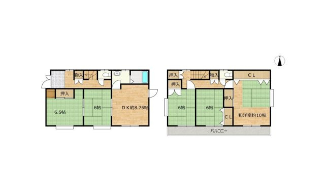 知多市新舞子字浜田　中古戸建の間取り