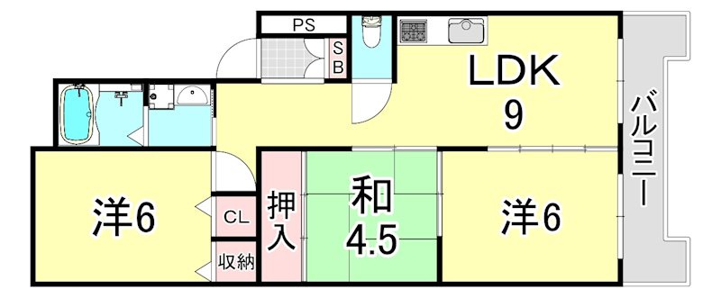 ニューエクセル武庫之荘の間取り