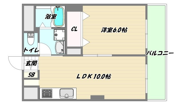 大阪市淀川区西中島４丁目の賃貸マンションの間取り