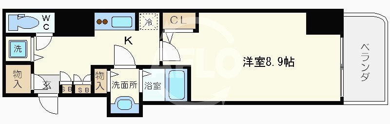 エスライズ北堀江の間取り|エスライズ北堀江　開放感のある間取り