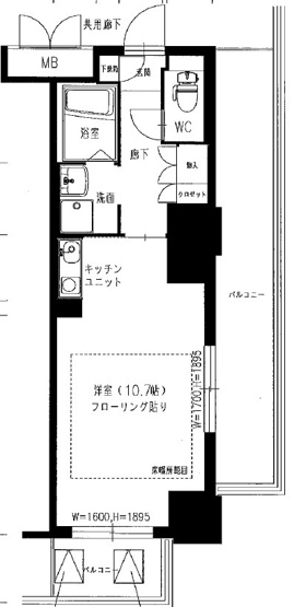 【間取り】 | エルヴェ東天満