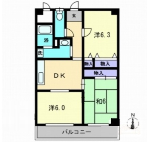 ジュアン三条の間取り|間取図