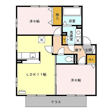 リビングタウン大和南　Ｂの区画図|他号室の写真です。