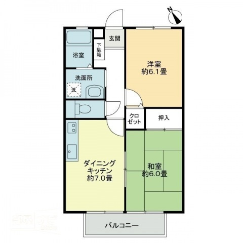 タートルハイツＢの間取り|間取図