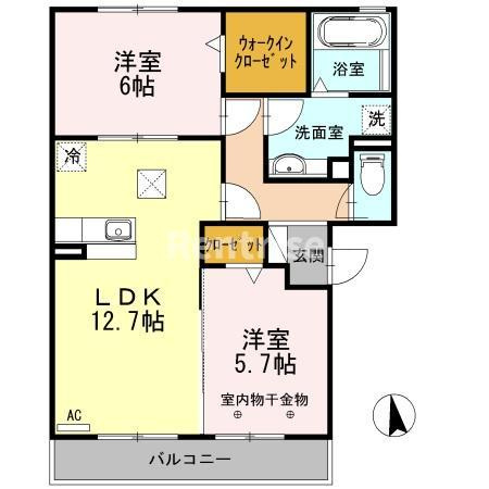 岩倉市大山寺本町のアパートの間取り