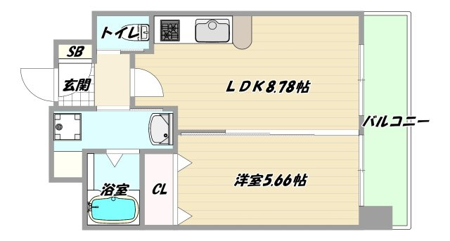 大阪市淀川区西三国４丁目の賃貸マンションの間取り