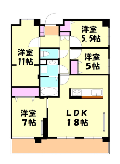 【間取り】 | 皐月マンション冷泉公園