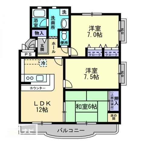 プレジール飛鳥の間取り|間取図