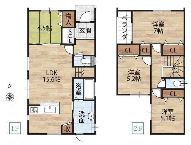 土佐町2丁目・新築戸建の間取り