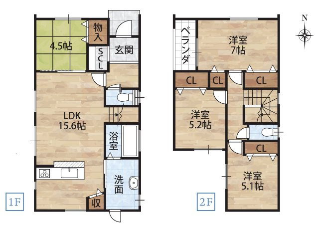 土佐町2丁目・新築戸建の間取り