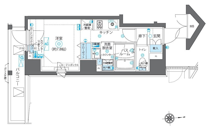 新品家具付きマンション下落合6B(KaGood東京)の間取り|※間取りと異なる場合は現状を優先します。