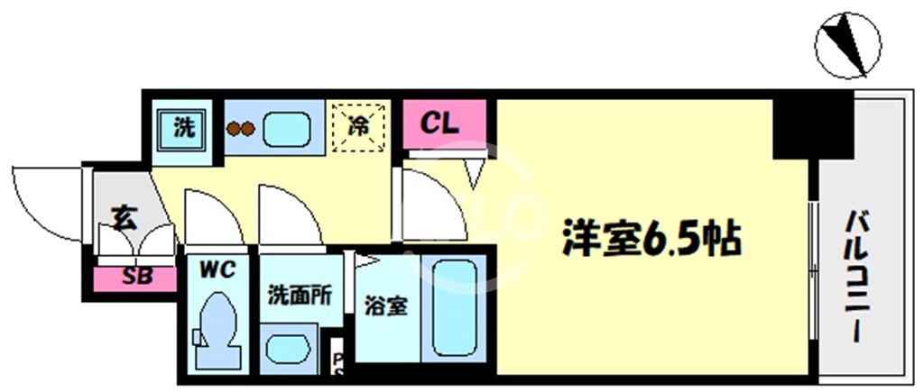 プレサンスOSAKA DOMECITYスクエアの間取り|プレサンスOSAKA DOMECITYスクエア　開放感ある間取り
