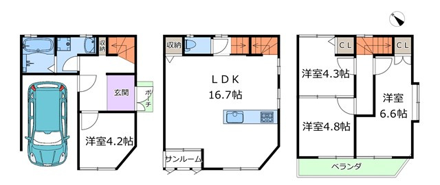 【間取り】 | 吹田市川岸町中古戸建 | エイブルにて取扱い可能な住宅ローンは、全部で10種類以上！お客様にピッタリの住宅ローンを当社のFPよりご案内させて頂きます。住宅ローンのご相談だけでも、お気軽にご相談下さいませ。