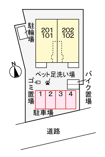 ルミエールⅡの区画図