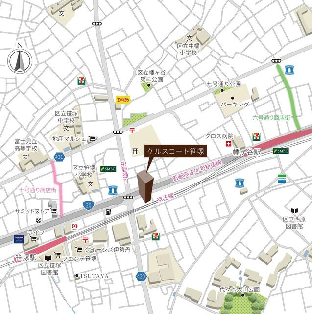 ケルスコート笹塚の地図