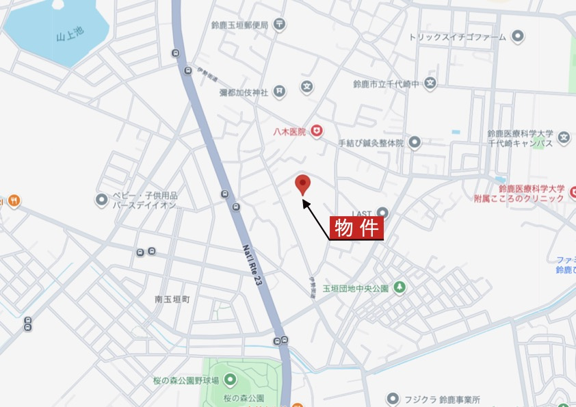 鈴鹿市南玉垣町《2号棟》の地図|広域Map