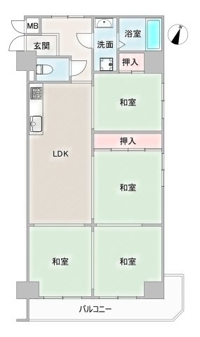 宝笠寺ハイツA棟の間取り