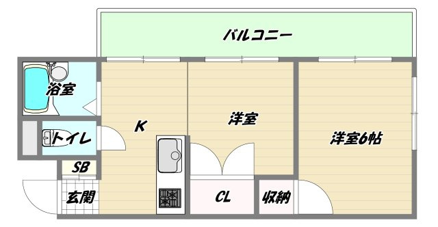 大阪市淀川区木川東１丁目の賃貸マンションの間取り