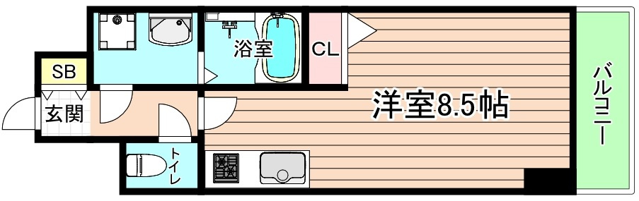 大阪市都島区中野町４丁目の賃貸マンションの間取り