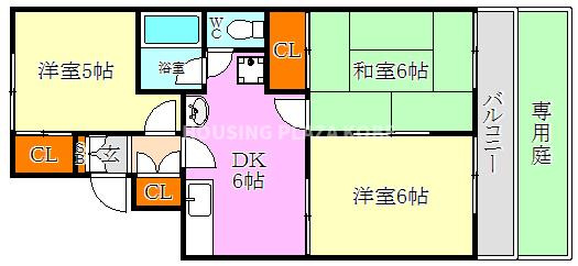 ビラ名谷Ａ棟の間取り