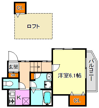 グランメール腕塚ANNEXの間取り