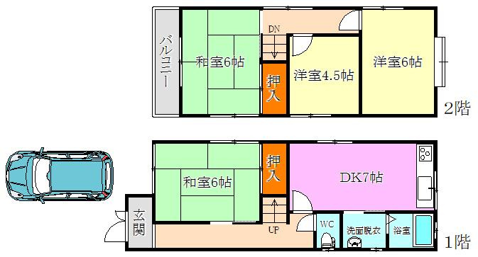 塩屋台３丁目貸家の間取り