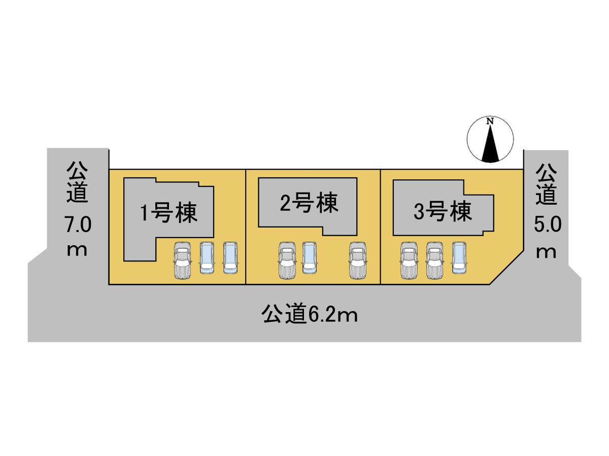 タマタウン　大垣市東前町（安井小）　全３区画分譲の区画図|■区画図
■YAMADA電機の　ヤマダ不動産　株式会社リライフ　
いつでもお問合わせ下さい。