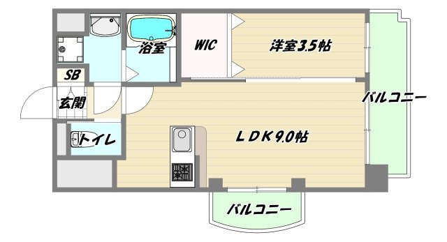 大阪市淀川区西三国２丁目の賃貸マンションの間取り