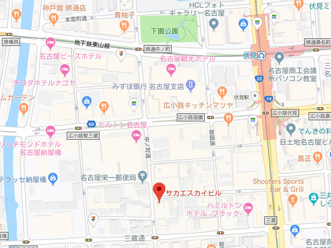 サカエスカイビルの地図
