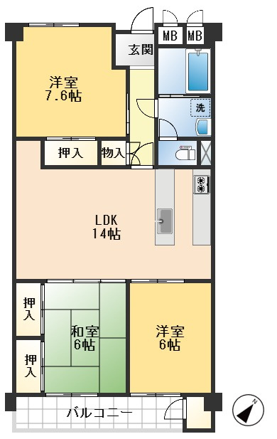 千里桃山台セントポリアの間取り