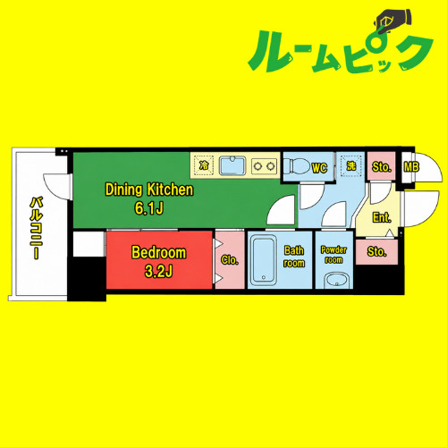 ルネフラッツ今池駅前South　名古屋市賃貸　仲介手数料無料の間取り