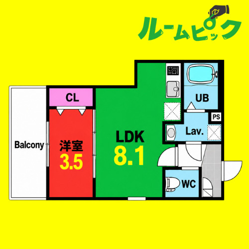 ジーメゾン名古屋中川グレイス　名古屋市賃貸　仲介手数料無料の間取り