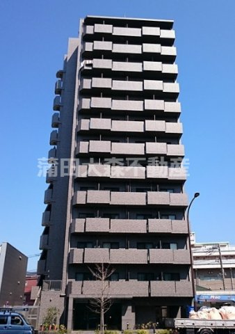 ルーブル大鳥居参番館の外観|外観タイル張り　2013年12月築　RC鉄筋コンクリート造13階建て総戸数67戸1K～2DKの分譲賃貸マンション隣はコンビニのローソン！東京都大田区東糀谷1丁目　京急空港線大鳥居駅最寄り