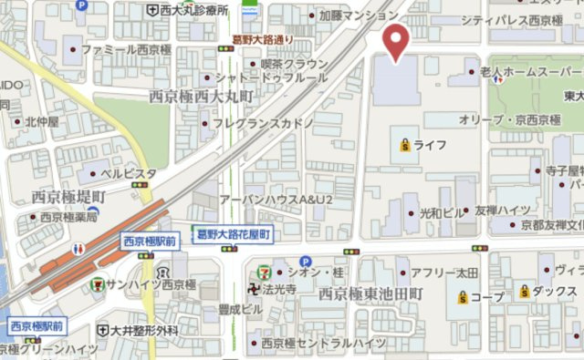西京極ガーデンハイツ　6階の地図