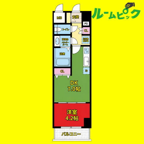 ルネフラッツ今池駅前South　名古屋市賃貸　仲介手数料無料の間取り