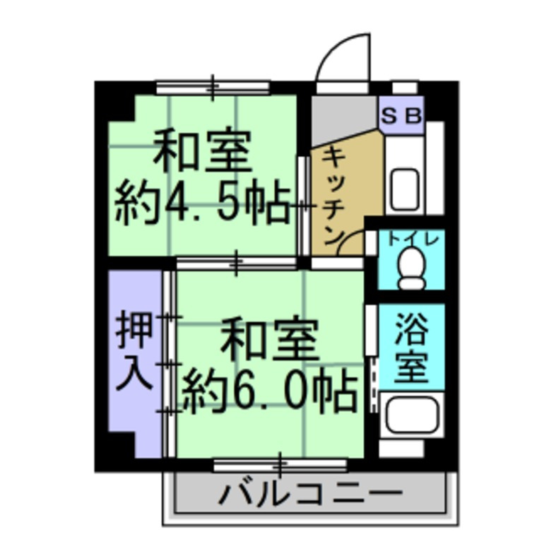 ビレッジハウス榎戸　1号棟の間取り