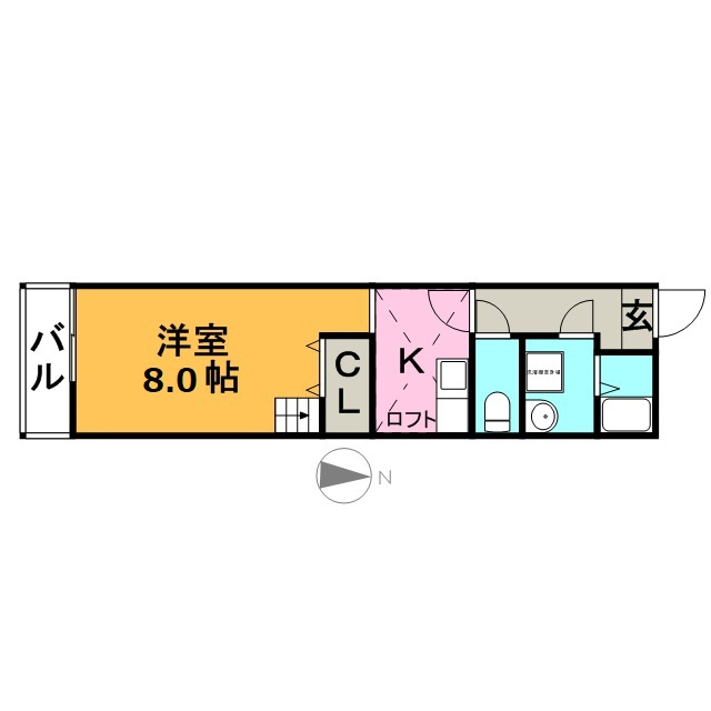 久留米市津福今町のアパートの間取り