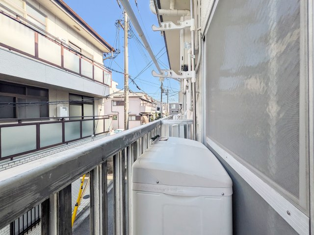 山崎マンションのバルコニー