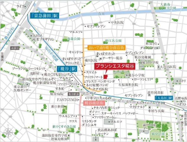 ブランシエスタ糀谷の地図
