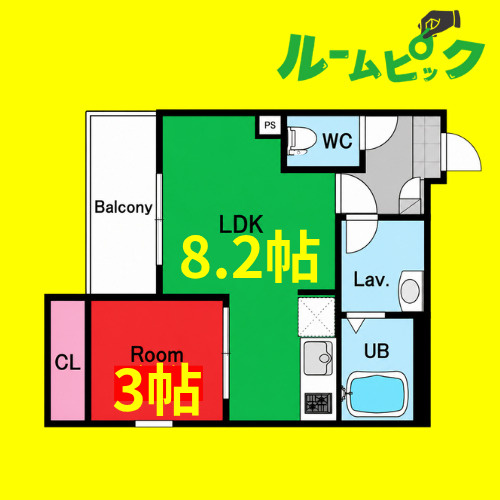 ジーメゾン名古屋中川グレイス　名古屋市賃貸　仲介手数料無料の間取り
