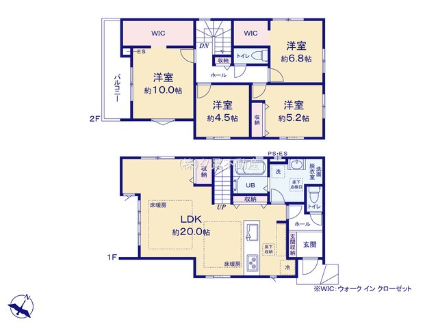 《仲介手数料無料》緑区大字大牧1480新築一戸建てケイアイグレイスの間取り