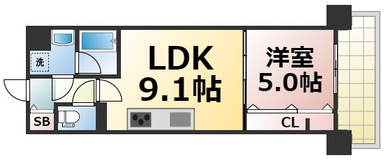 【間取り】 | グランパシフィック今里Luxe　仲介手数料無料