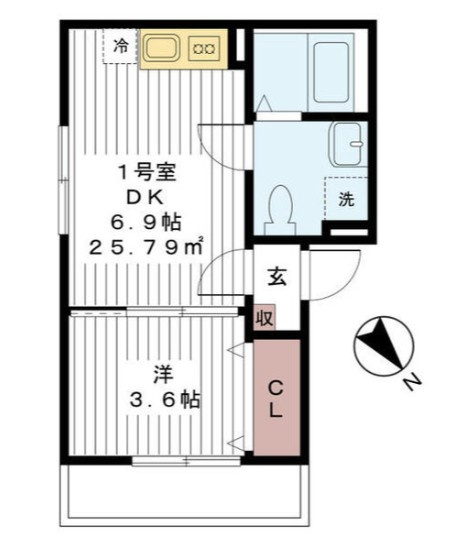 松戸市幸谷のアパートの間取り