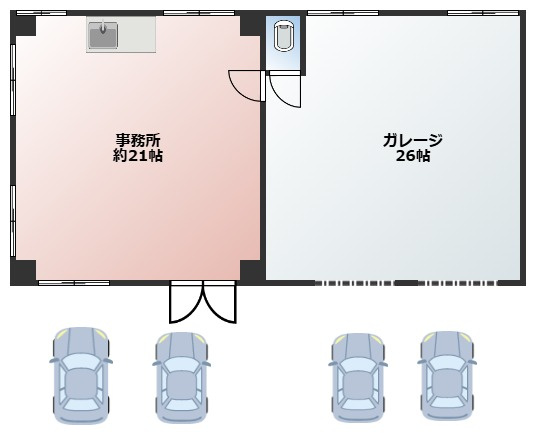 見附市今町5丁目　土地建物　事務所兼ガレージの間取り