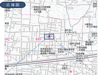 岡山市中区中井の地図