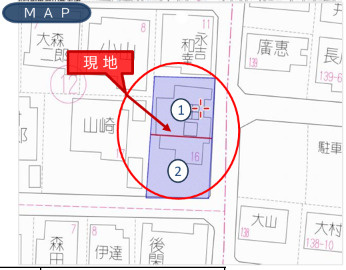 岡山市中区中井の区画図