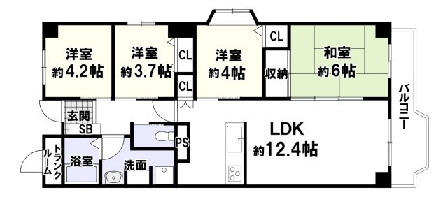 藤和コアシティ高槻ハイタウンコアA棟の間取り